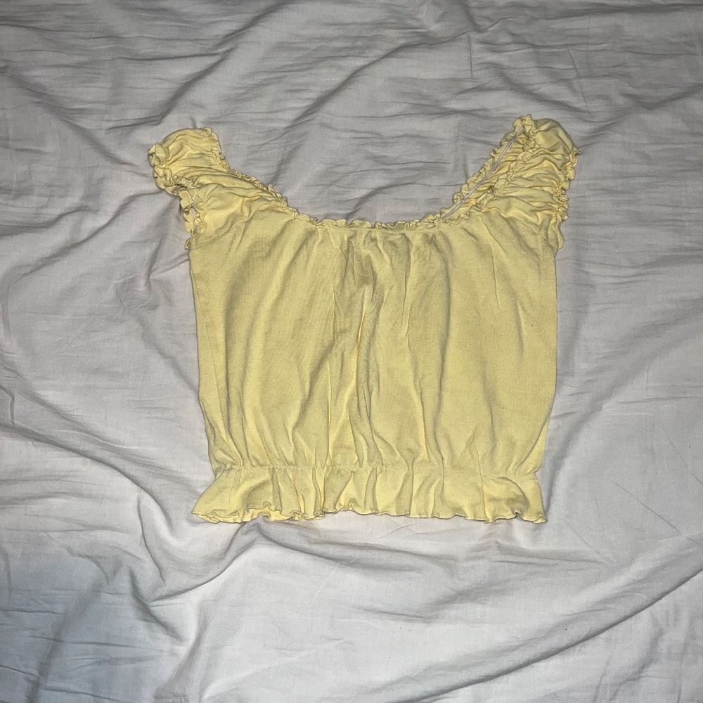 90's Rouched Yellow Top - Picture 3 of 4